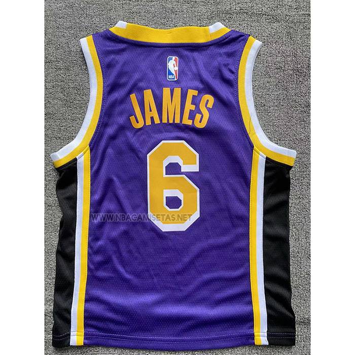 Camiseta Nino Los Angeles Lakers LeBron James NO 6 Statement Violeta